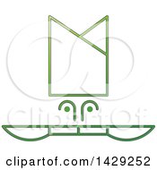 Clipart Of A Green Chef Hat And Knives Icon Royalty Free Vector Illustration