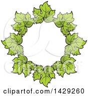 Clipart Of A Wreath Of Grape Leaves Royalty Free Vector Illustration
