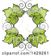 Clipart Of A Border Of Grape Leaves Royalty Free Vector Illustration