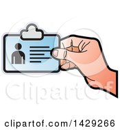 Clipart Of A Hand Holding An Id Card Royalty Free Vector Illustration