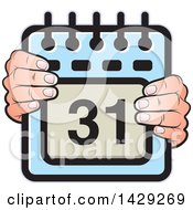 Clipart Of Hands Holding A Calendar Royalty Free Vector Illustration by Lal Perera