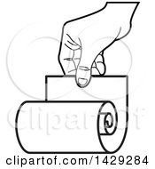 Poster, Art Print Of Black And White Hand Holding A Scroll