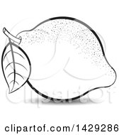 Clipart Of A Black And White Lemon Royalty Free Vector Illustration by Lal Perera