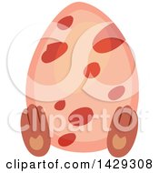 Clipart Of A Cute T Rex Dinosaur Hatching With Only His Feet Out Royalty Free Vector Illustration