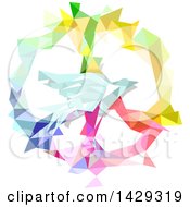 Poster, Art Print Of Colorful Geometric Peace Symbol And Dove