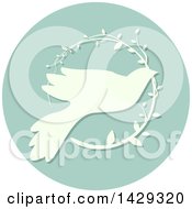 Poster, Art Print Of Peace Dove With An Olive Branch Icon