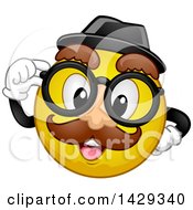 Poster, Art Print Of Cartoon Yellow Emoji Smiley Face Wearing A Disguise