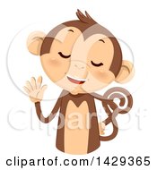 Poster, Art Print Of Cute Monkey Counting 5 On His Fingers