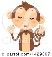 Poster, Art Print Of Cute Monkey Counting 9 On His Fingers