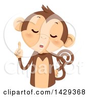 Poster, Art Print Of Cute Monkey Counting 1 On His Fingers
