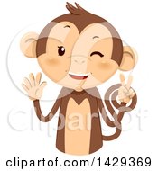 Poster, Art Print Of Cute Monkey Counting 7 On His Fingers