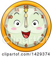 Poster, Art Print Of Happy Clock Character Showing 12