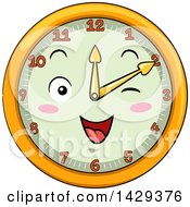 Poster, Art Print Of Happy Clock Character Showing 2