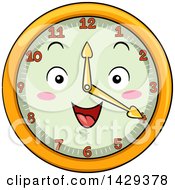 Poster, Art Print Of Happy Clock Character Showing 4