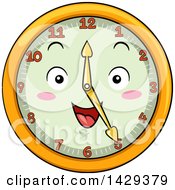 Poster, Art Print Of Happy Clock Character Showing 5