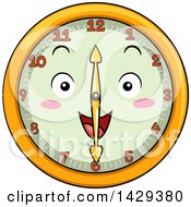 Poster, Art Print Of Happy Clock Character Showing 6