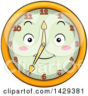 Poster, Art Print Of Happy Clock Character Showing 7