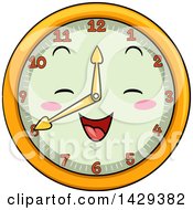 Poster, Art Print Of Happy Clock Character Showing 8