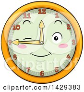 Poster, Art Print Of Happy Clock Character Showing 9