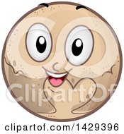 Clipart Of A Cartoon Happy Planet Pluto Mascot Royalty Free Vector Illustration