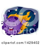 Poster, Art Print Of Happy Blazing Meteor Mascot