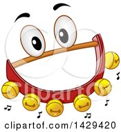 Clipart Of A Sleigh Bell Instrument Mascot Royalty Free Vector Illustration