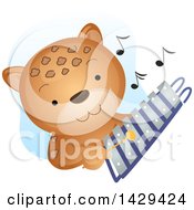 Cute Cheetah Playing A Xylophone
