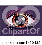 Poster, Art Print Of Psychadelic Mushroom Eye On Purple