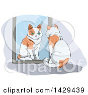 Poster, Art Print Of Cat Watching Itself In A Mirror