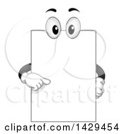 Cartoon Blank Board Mascot Pointing