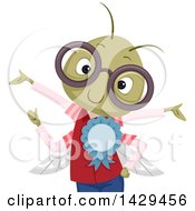Poster, Art Print Of Nerdy Bug Wearing Glasses And Showing Off A Ribbon