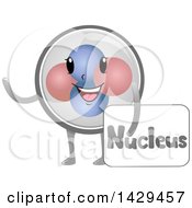 Poster, Art Print Of Happy Nucleus Atomic Particle Mascot