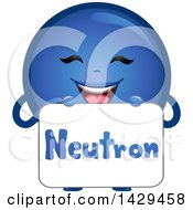 Poster, Art Print Of Happy Neutron Atomic Particle Mascot