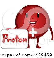 Clipart Of A Happy Proton Atomic Particle Mascot Royalty Free Vector Illustration