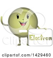 Poster, Art Print Of Happy Electron Atomic Particle Mascot