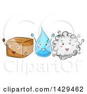 Poster, Art Print Of Box A Water Droplet And A Cloud Of Gas Demonstrating The Phases Of Matters