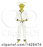 Praying Mantis Mascot In A Karati Gi