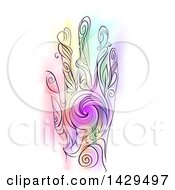 Poster, Art Print Of Colorful Swirl Hand On White