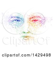 Poster, Art Print Of Colorful Face On White
