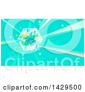 Clipart Of A Quartz Gem With Rays Of Light Passing Through It On Blue Royalty Free Vector Illustration