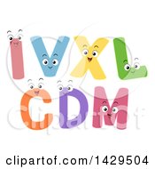 Poster, Art Print Of Happy Roman Numeral Characters
