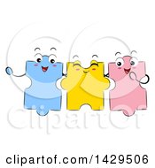 Poster, Art Print Of Group Of Puzzle Piece Mascots