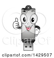 Usb Flash Drive Mascot Giving A Thumb Up
