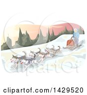 Poster, Art Print Of Sled Dog Team In The Mountains