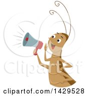 Poster, Art Print Of Happy Cricket Using A Megaphone
