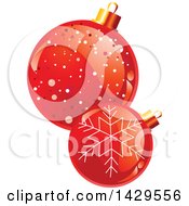 Poster, Art Print Of Shiny Red Christmas Bauble Ornaments