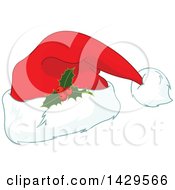 Poster, Art Print Of Christmas Santa Hat With Holly