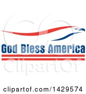 Poster, Art Print Of Patriotic Red White And Blue Eagle Over God Bless America Text
