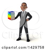 Clipart Of A 3d Young Black Business Man On A White Background Royalty Free Illustration by Julos