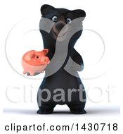 Clipart Of A 3d Black Bear On A White Background Royalty Free Illustration